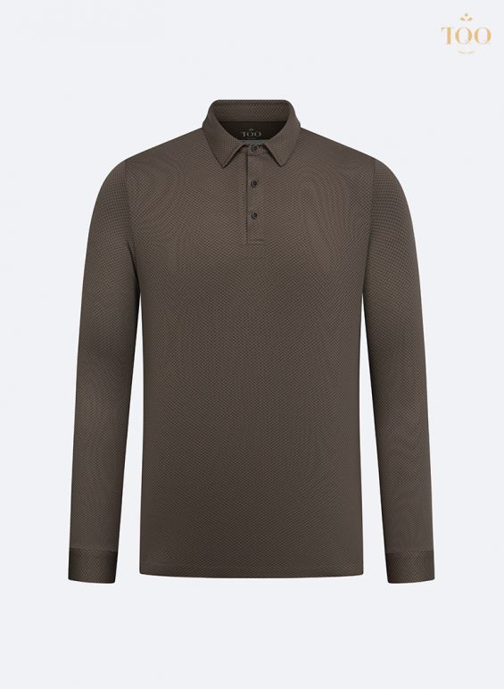 Áo polo dài tay Seamless PK2335 màu nâu vàng