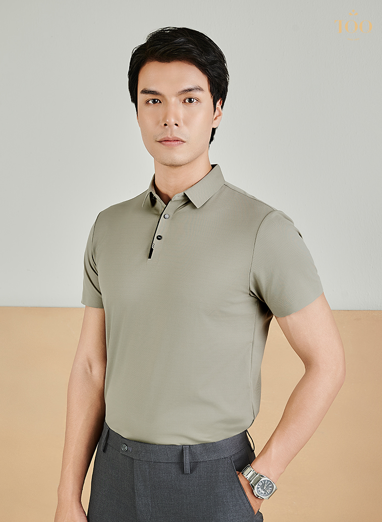 Áo Polo cao cấp không đường may PK2305C màu nâu nhạt