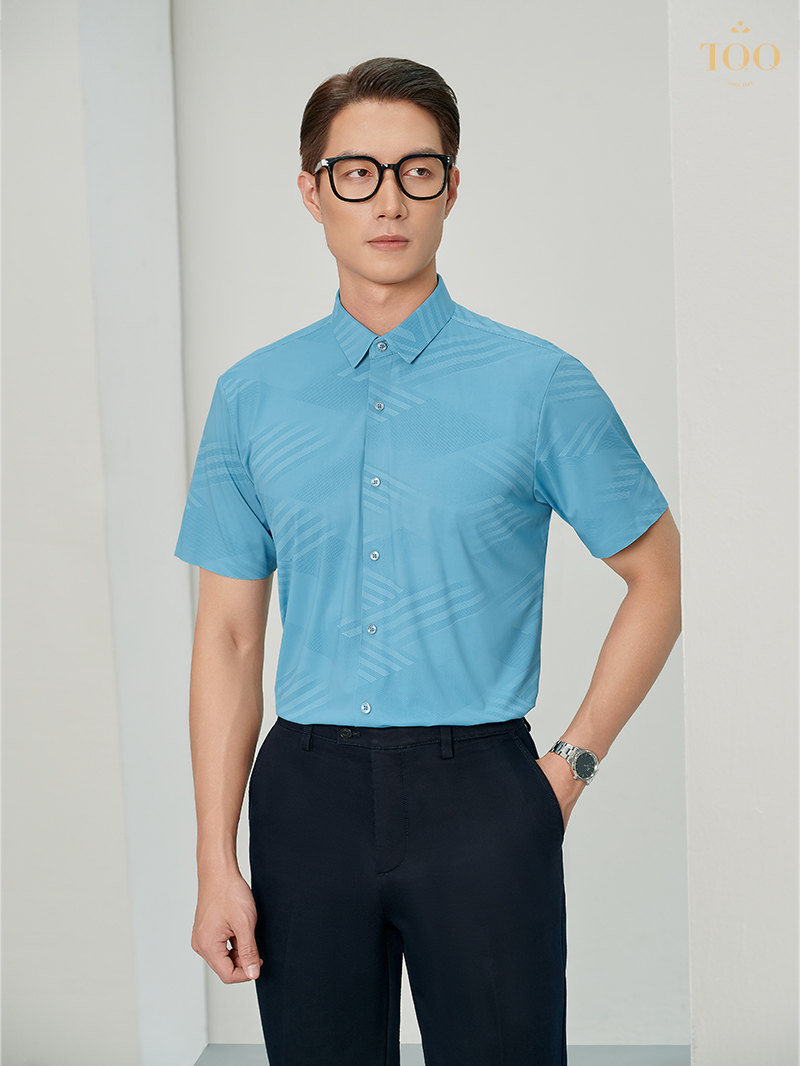 Áo sơ mi ngắn tay SMK07C họa tiết kẻ