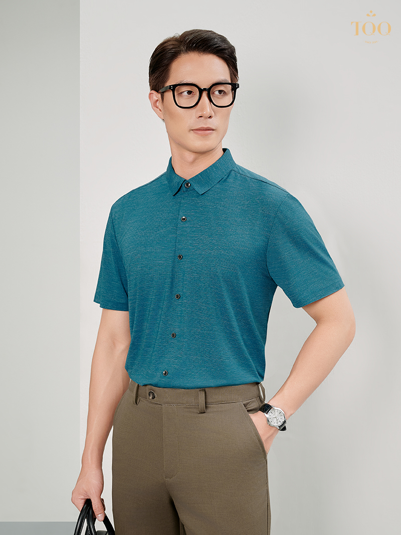Áo sơ mi ngắn tay không đường may SMK34C