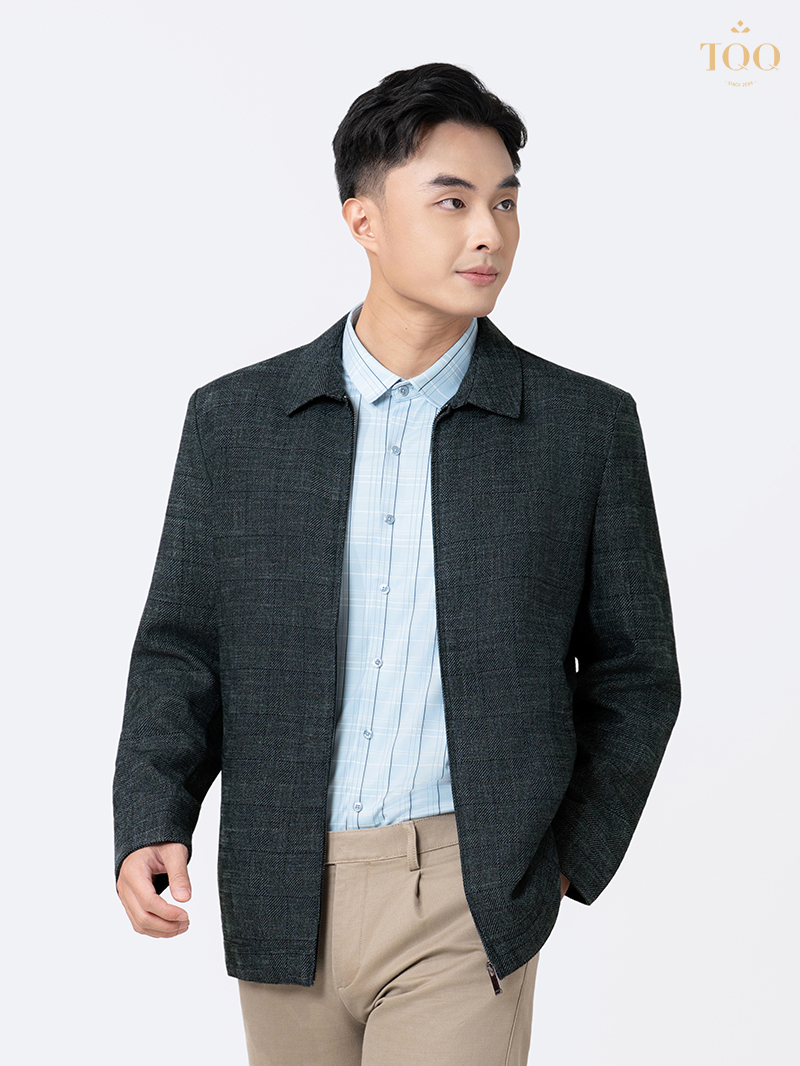 Áo khoác TQQ vải dạ 2 lớp lót lụa K2L2326